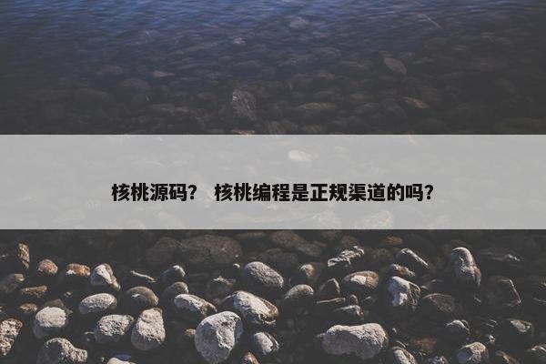 核桃源码? 核桃编程是正规渠道的吗? 核桃源码? 核桃编程是正规渠道的吗?