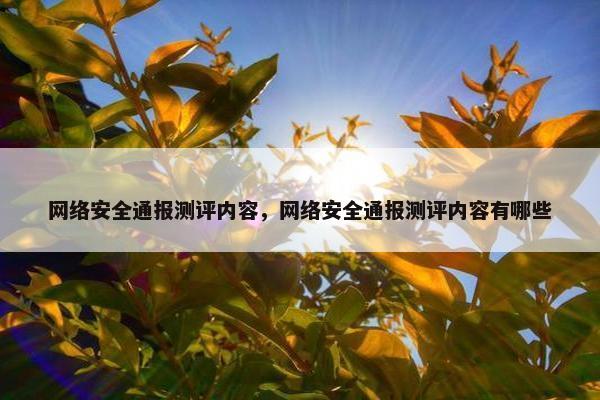 网络安全通报测评内容，网络安全通报测评内容有哪些