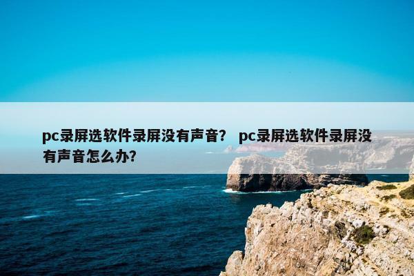 pc录屏选软件录屏没有声音？ pc录屏选软件录屏没有声音怎么办？