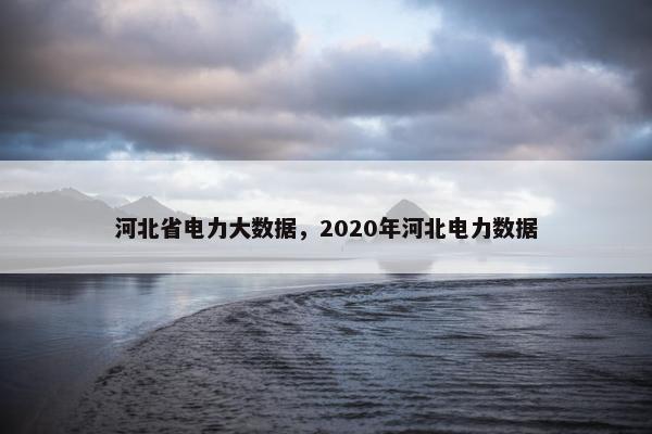 河北省电力大数据,2020年河北电力数据 河北省电力大数据,2020年河北电力数据