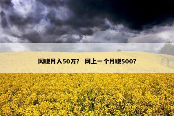 网赚月入50万? 网上一个月赚500? 网赚月入50万? 网上一个月赚500?