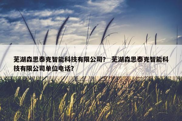 芜湖森思泰克智能科技有限公司? 芜湖森思泰克智能科技有限公司单位电话? 芜湖森思泰克智能科技有限公司? 芜湖森思泰克智能科技有限公司单位电话?