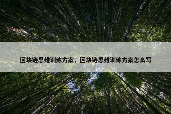 区块链思维训练方案,区块链思维训练方案怎么写 区块链思维训练方案,区块链思维训练方案怎么写