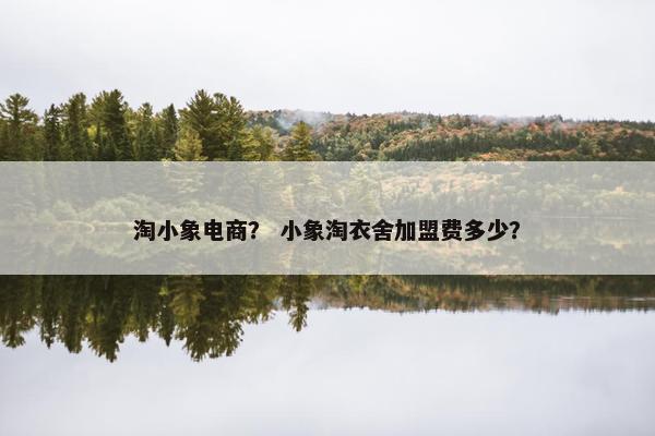 淘小象电商？ 小象淘衣舍加盟费多少？