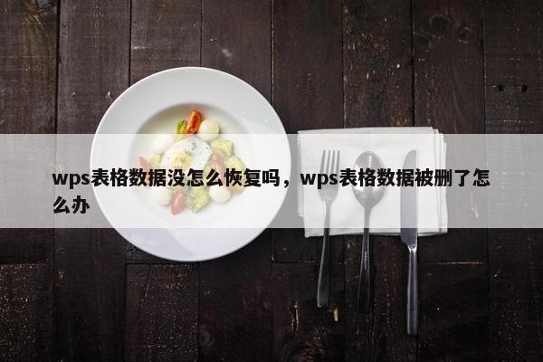 wps表格数据没怎么恢复吗，wps表格数据被删了怎么办