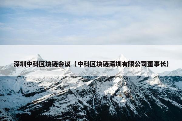 深圳中科区块链会议（中科区块链深圳有限公司董事长）