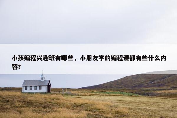 小孩编程兴趣班有哪些，小朋友学的编程课都有些什么内容?