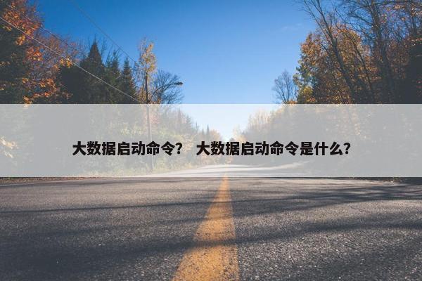 大数据启动命令？ 大数据启动命令是什么？