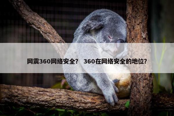 网震360网络安全？ 360在网络安全的地位？