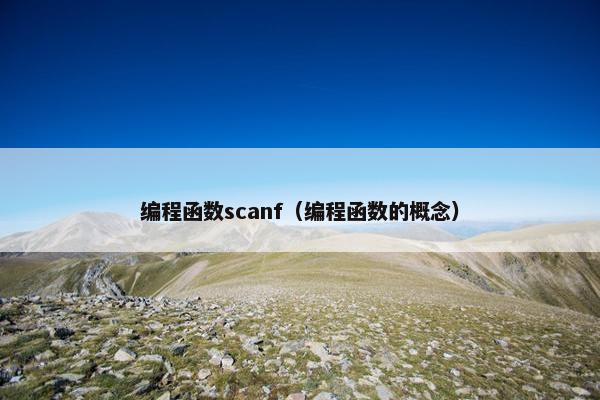 编程函数scanf（编程函数的概念）
