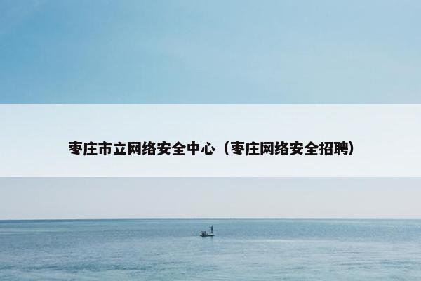 枣庄市立网络安全中心（枣庄网络安全招聘）