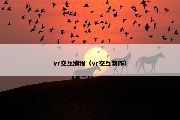 vr交互编程（vr交互制作）