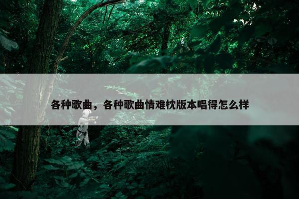 各种歌曲，各种歌曲情难枕版本唱得怎么样