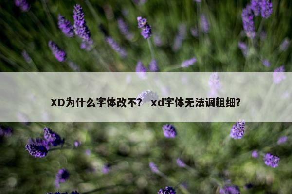 XD为什么字体改不？ xd字体无法调粗细？