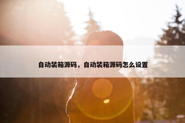 自动装箱源码，自动装箱源码怎么设置