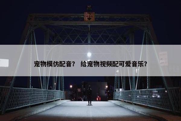 宠物模仿配音？ 给宠物视频配可爱音乐？