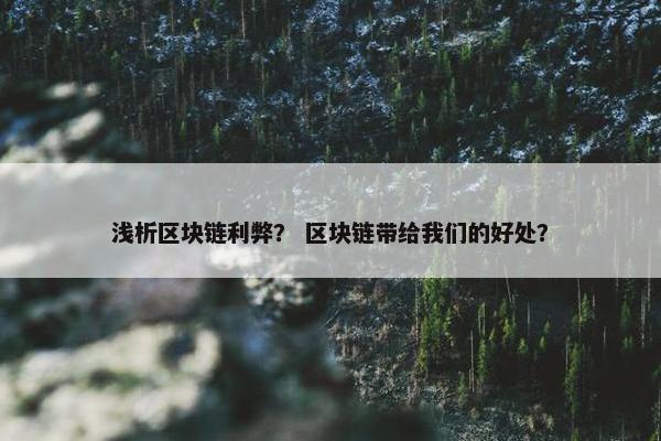 浅析区块链利弊？ 区块链带给我们的好处？