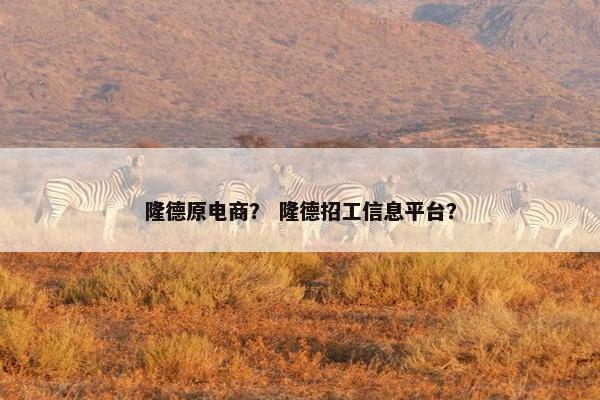隆德原电商？ 隆德招工信息平台？
