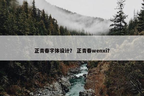 正青春字体设计？ 正青春wenxi？