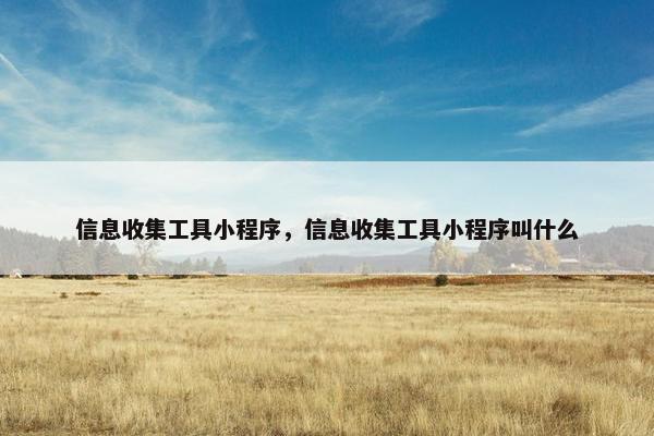 信息收集工具小程序，信息收集工具小程序叫什么