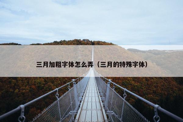 三月加粗字体怎么弄（三月的特殊字体）