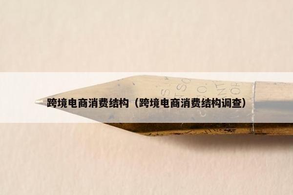 跨境电商消费结构（跨境电商消费结构调查）