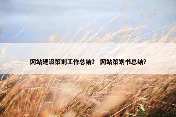 网站建设策划工作总结? 网站策划书总结? 网站建设策划工作总结? 网站策划书总结?