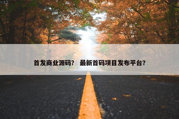 首发商业源码？ 最新首码项目发布平台？