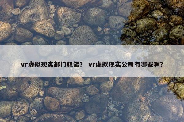 vr虚拟现实部门职能？ vr虚拟现实公司有哪些啊？