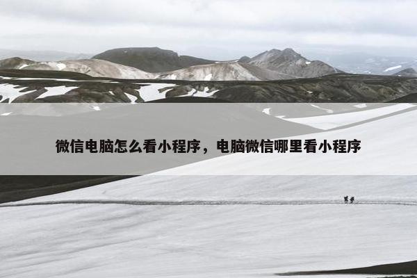 微信电脑怎么看小程序，电脑微信哪里看小程序