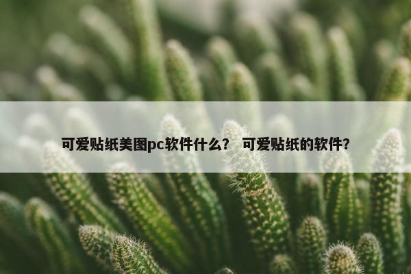 可爱贴纸美图pc软件什么？ 可爱贴纸的软件？