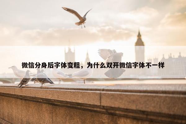 微信分身后字体变粗，为什么双开微信字体不一样