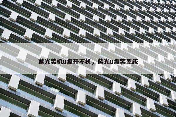 蓝光装机u盘开不机，蓝光u盘装系统