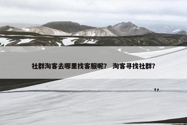 社群淘客去哪里找客服呢? 淘客寻找社群? 社群淘客去哪里找客服呢? 淘客寻找社群?