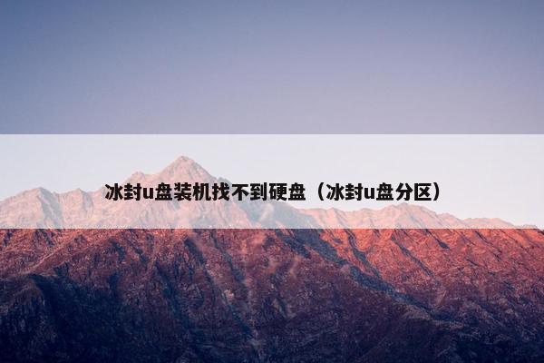 冰封u盘装机找不到硬盘（冰封u盘分区）