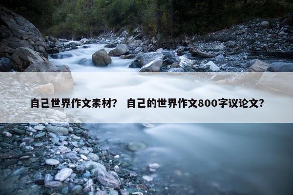 自己世界作文素材？ 自己的世界作文800字议论文？
