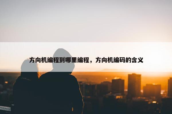 方向机编程到哪里编程，方向机编码的含义