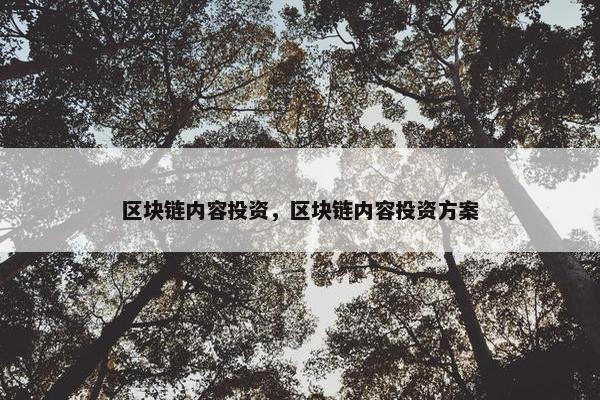 区块链内容投资，区块链内容投资方案