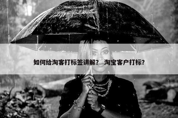 如何给淘客打标签讲解？ 淘宝客户打标？