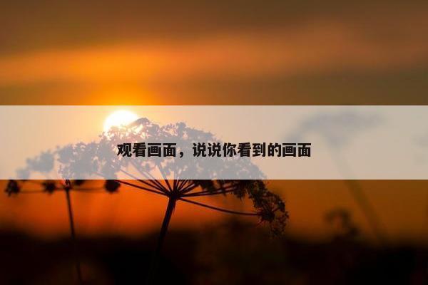 观看画面，说说你看到的画面